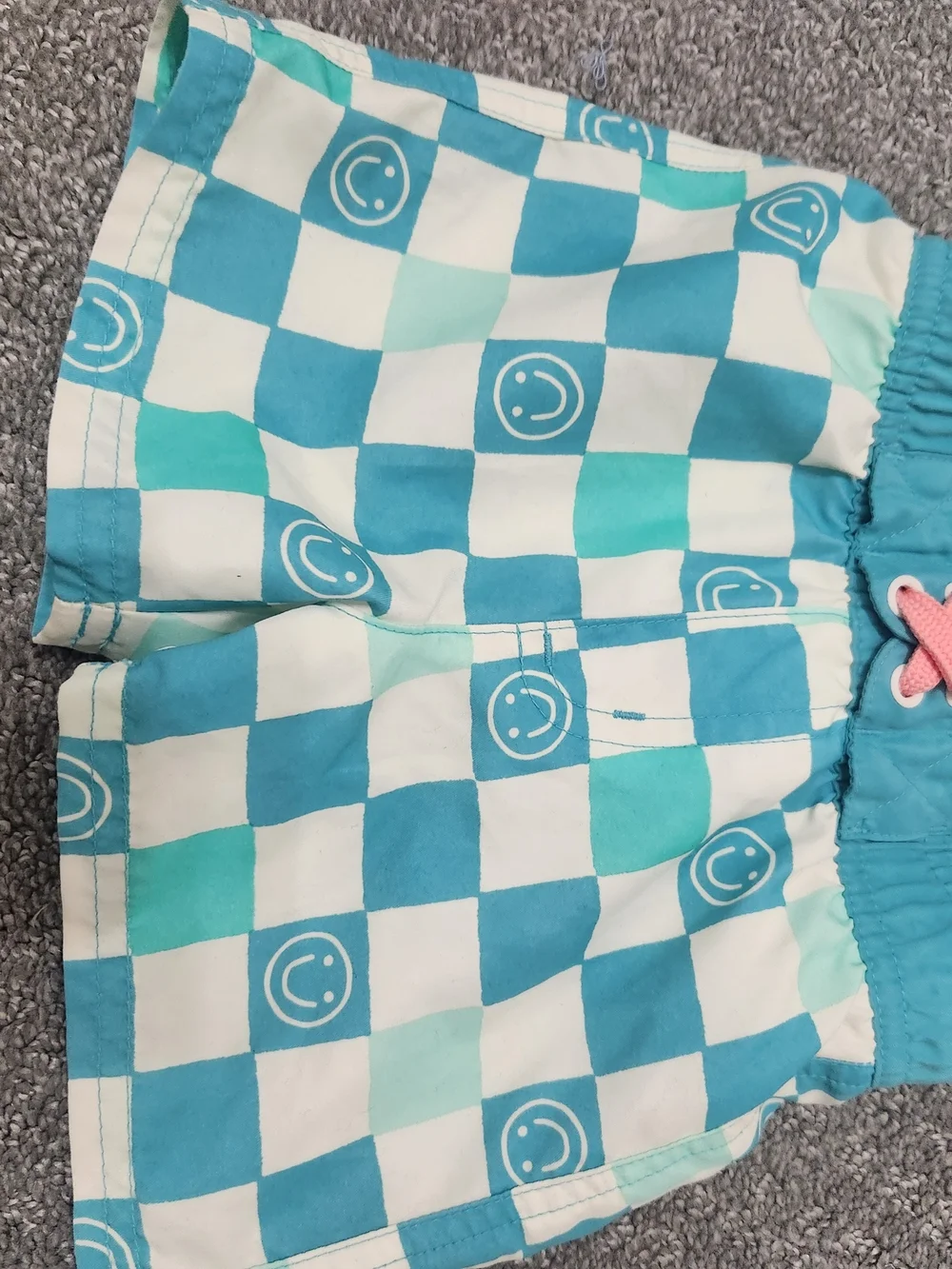 Kids Swim Shorts - Pink Shark Print, Blue Flamingo & Aqua Check Styles 12 Mth